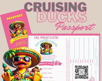 Island Breeze Tropical Duck Tag - Instant Download - Vibrant Cruise Duck Passport - Customizable PDF for Tropical Adventures