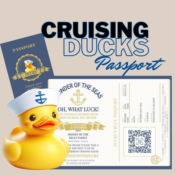 Sailor Duck Cruise Passports - Personalize Your Rubber Duck's Journey with Character and Charm - Cruise Souvenirs and Accessories