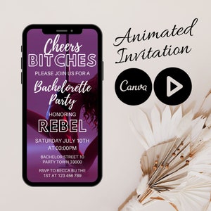 Pole Dance Bachelorette Party Invitation, Editable Video (Digital)