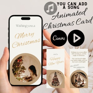 Vrolijke geanimeerde kerstkaart voor familieportret