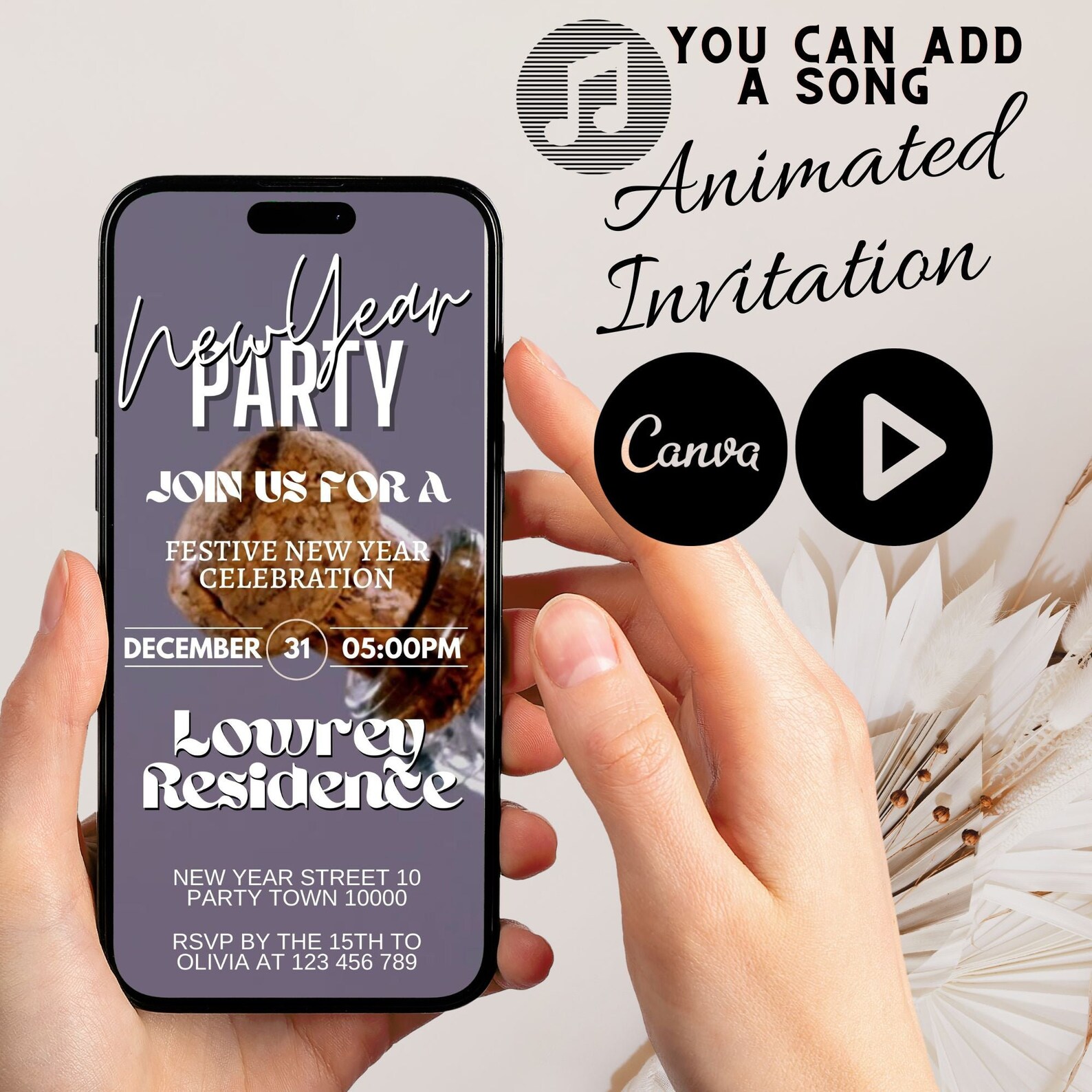Magic Invitation Gif New Year's Magic: Animated Invitation Templates - Etsy