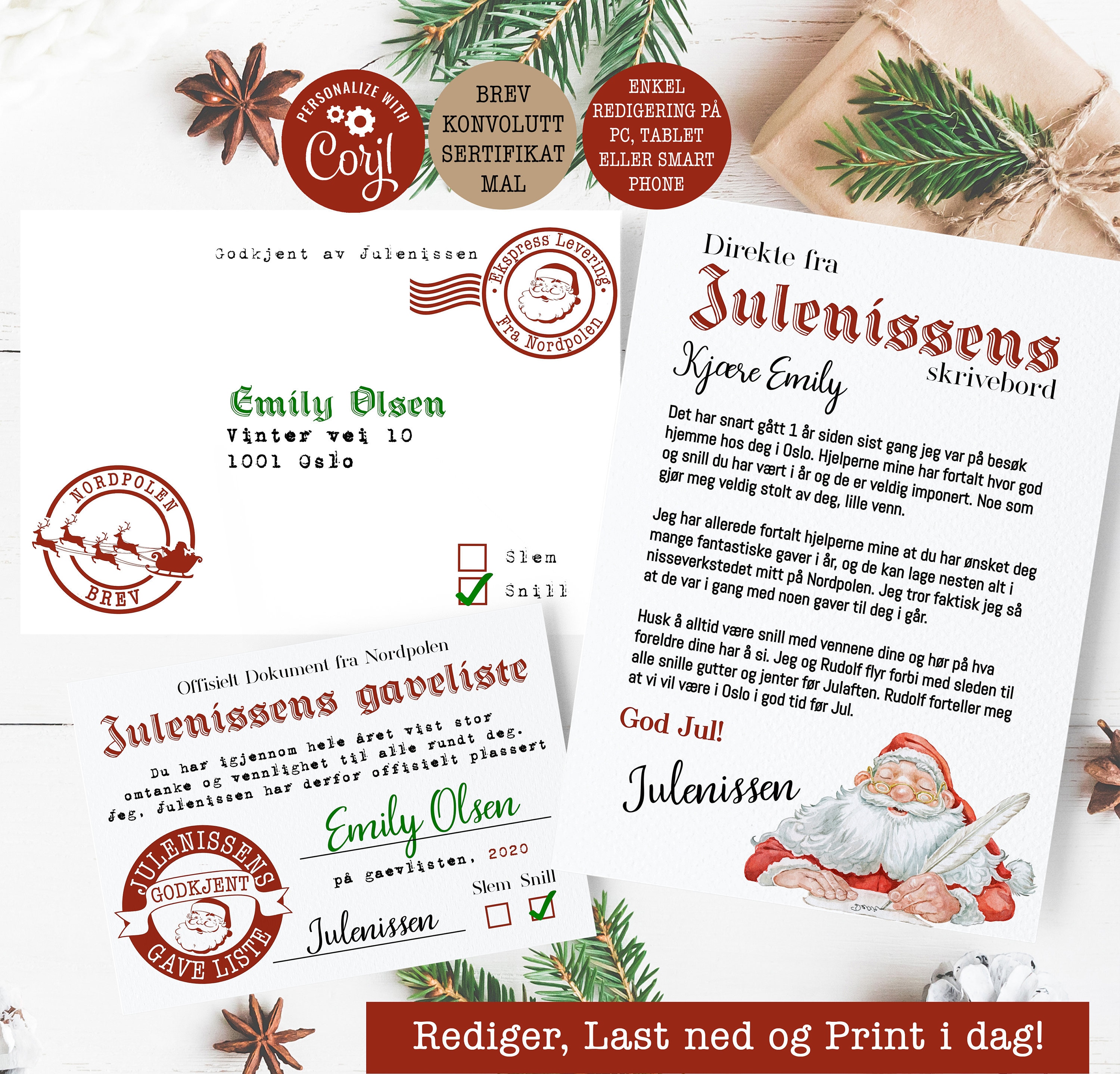 Mal Brev Fra Julenissen - Skjema