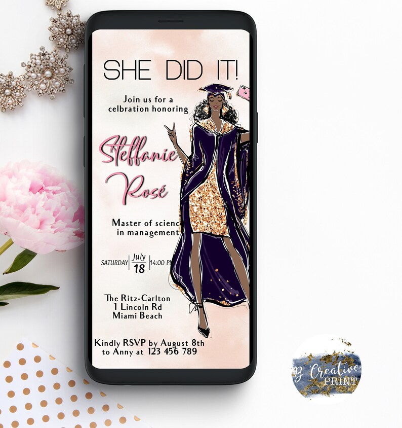 Evite Graduation Party Invitation Mobile Graduation Etsy