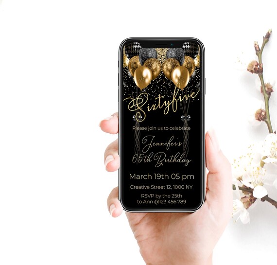Invitation Mobile Greenery 65e Anniversaire Invitation Etsy Canada