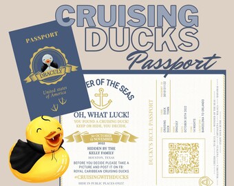 Halloween Rubber Duck Tag, Cruising With Ducks Passport, Halloween Cruise Ducks, Instant Print Digital Download, Custom Gift for Cruise