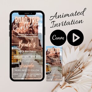 Weekend Road Trip Invitation and Itinerary Template, Video Birthday ...