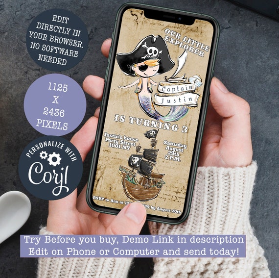 Captain Merman Geburtstag Junge Einladung Merman Piraten | Etsy