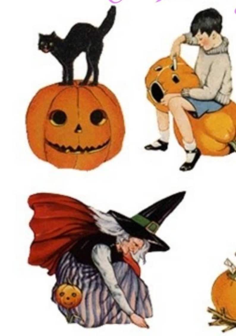 Vintage Halloween Stickers, Printable Planner Sticker, Halloween ...