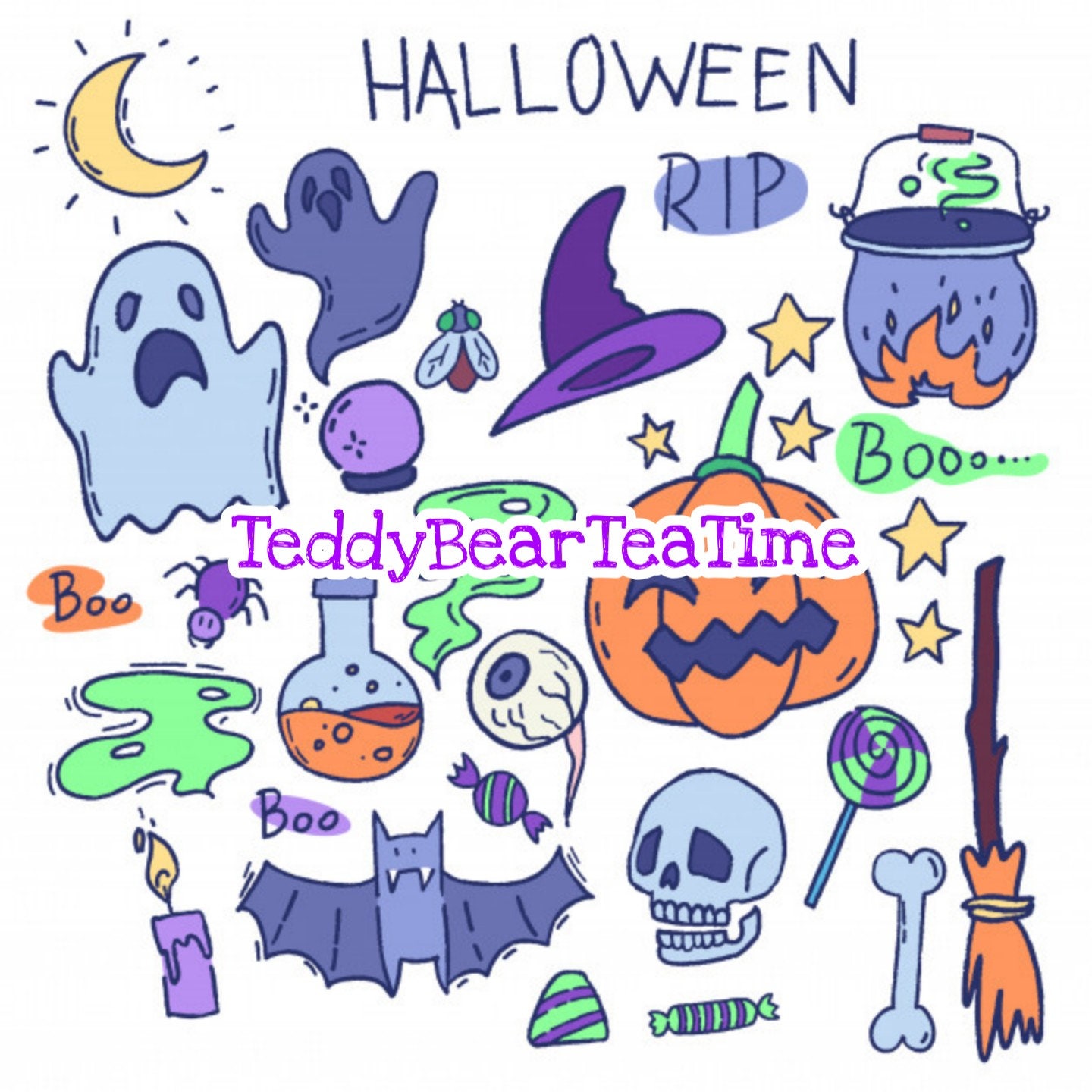 pastel halloween stickers printable planner sticker etsy