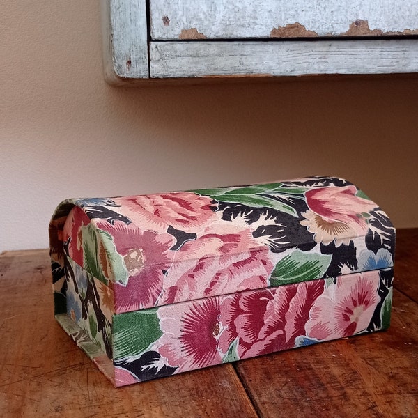 Vintage fabric jewelry box