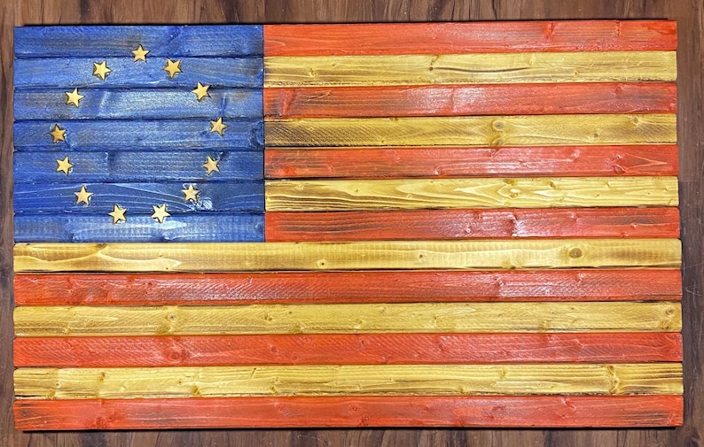 Wooden American Flag, American Flag Wall Decor, Handmade Wooden