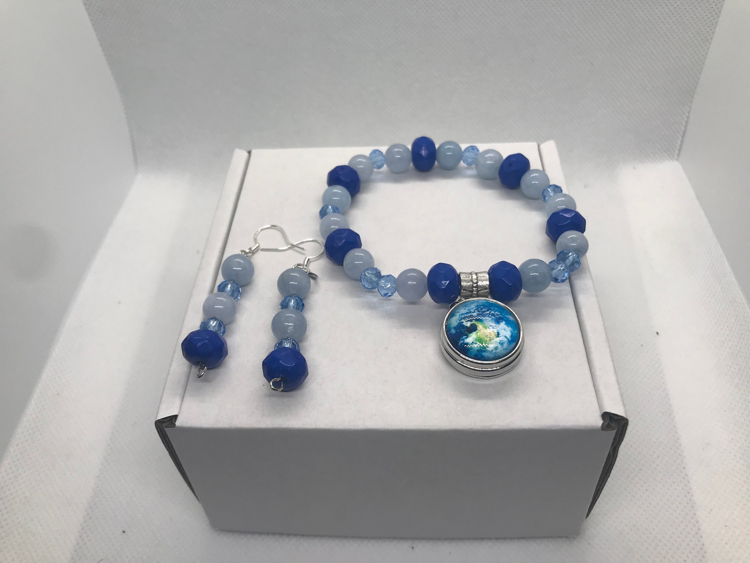 ブレスレット cat hammill Bronze Crystal bracelet set blue Opalata Sterling Silver, Hanging Sea-Life Charms Bracelet