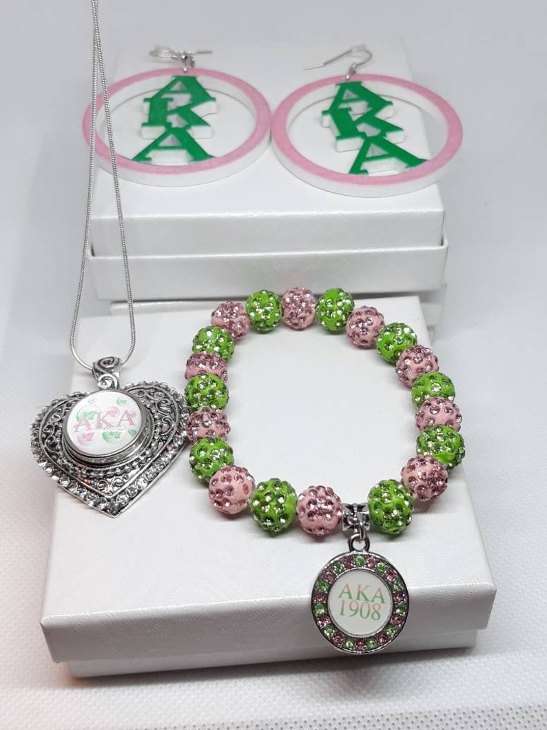 Alpha Kappa Alpha Necklace Set