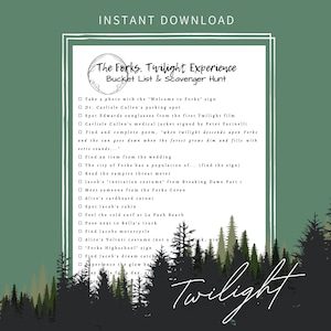 Twilight Bucket List – Forks, Washington Printable | Ultimate Twilight Fan Experience!