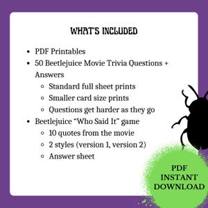 Beetlejuice Movie Trivia + Who Said It Game - Etsy