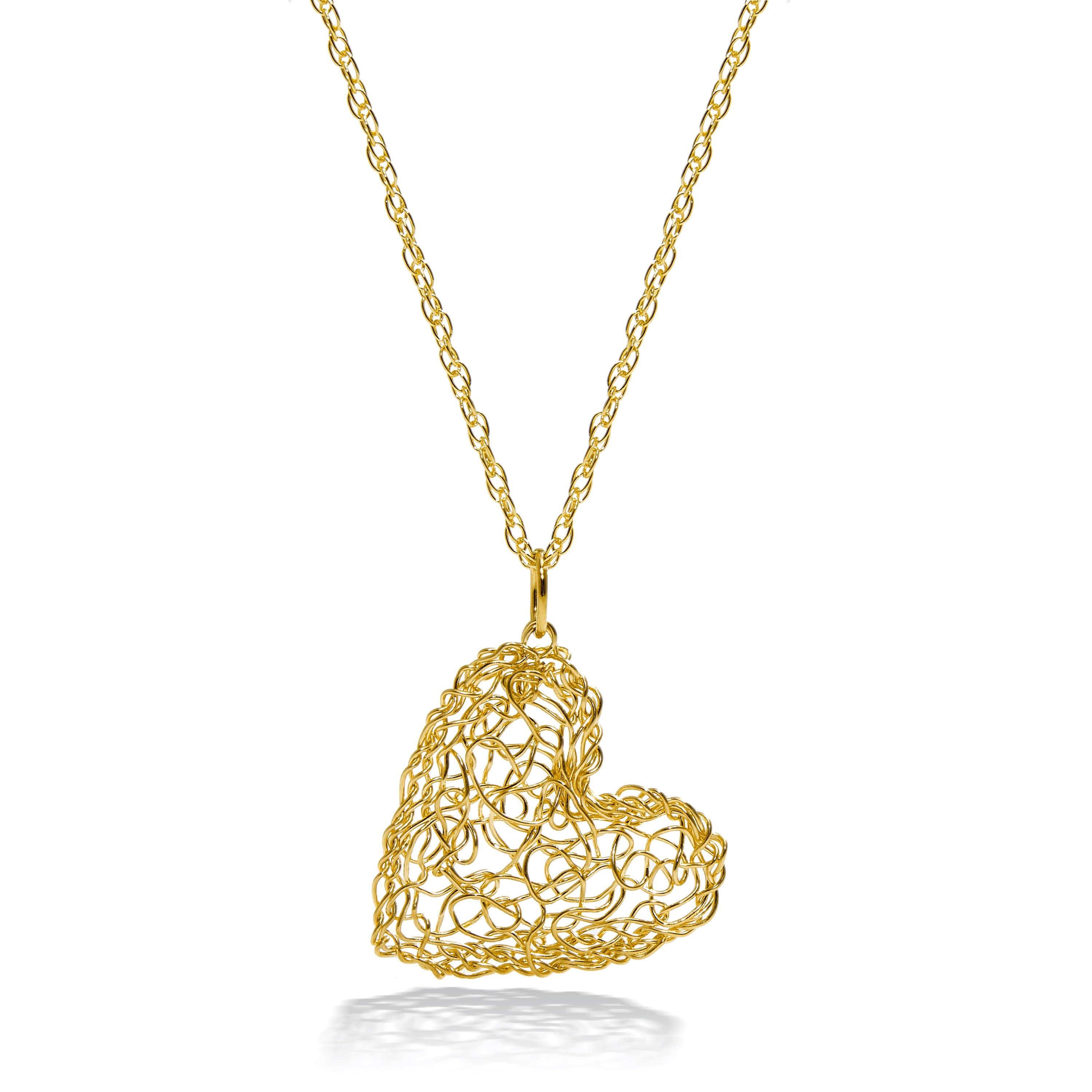 14K Gold Filled Necklace with Colorful Heart Pendant 3 Styles Demi Red Kelsey 18-20 inch