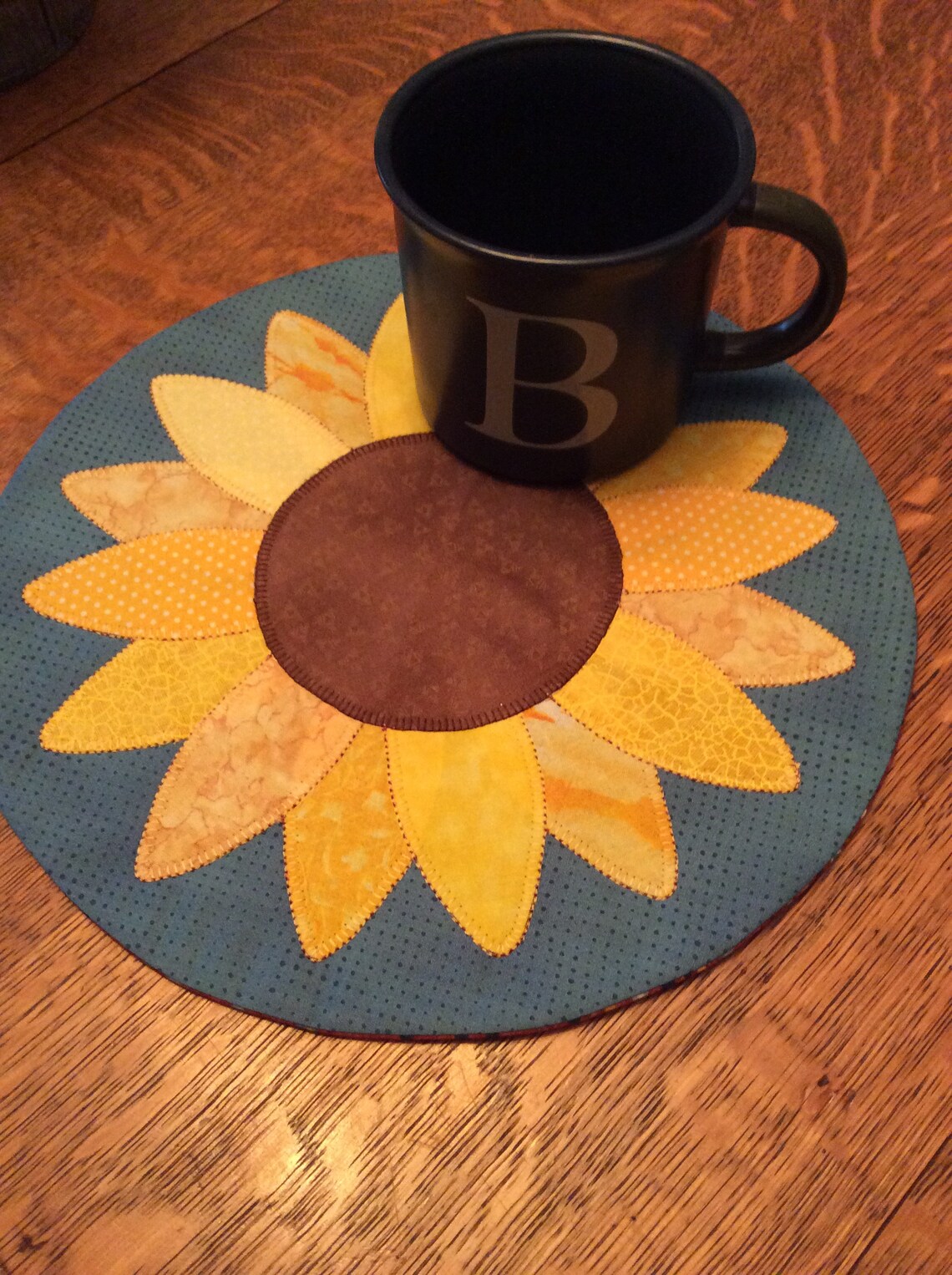 Round Sunflower Placemat Etsy