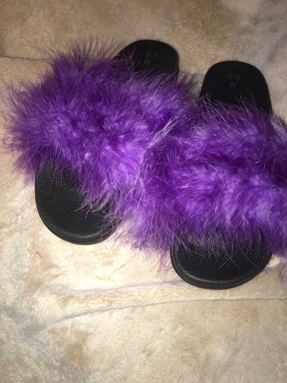 nike fluffy slides