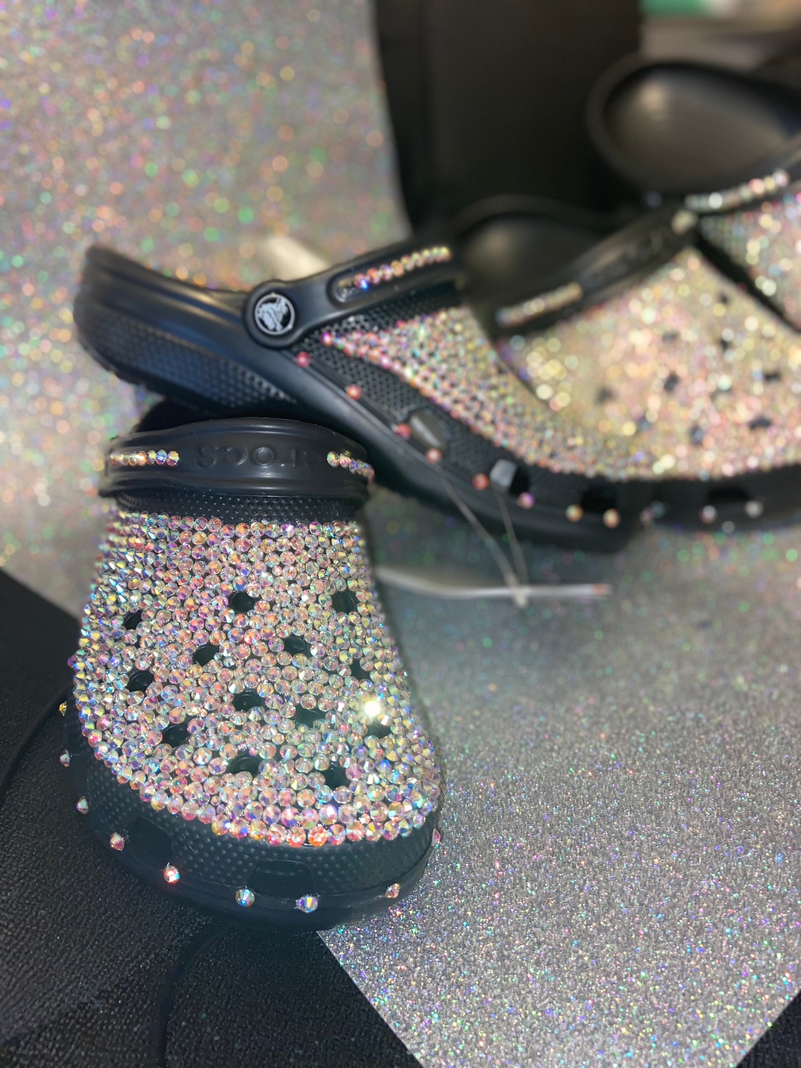 sequin crocs wedding