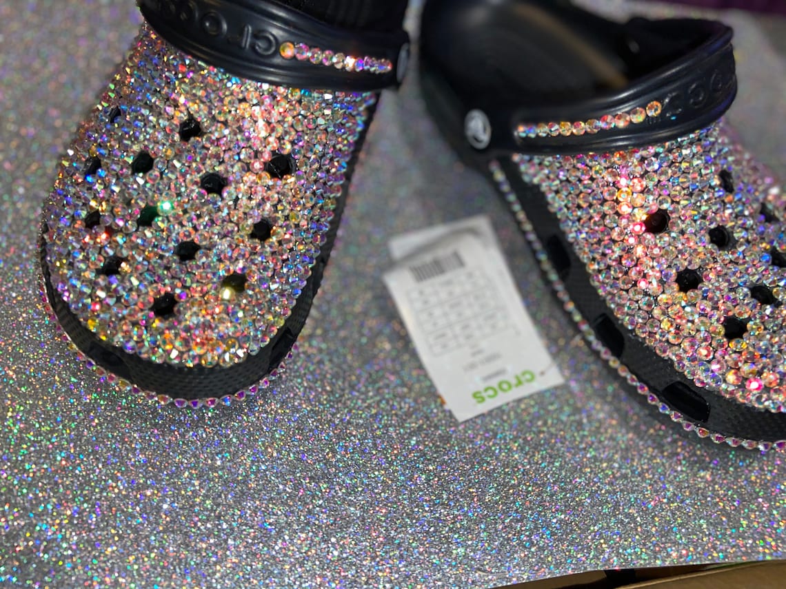 Bling Custom Rhinestone Crocs Adults Birthday Wedding Etsy