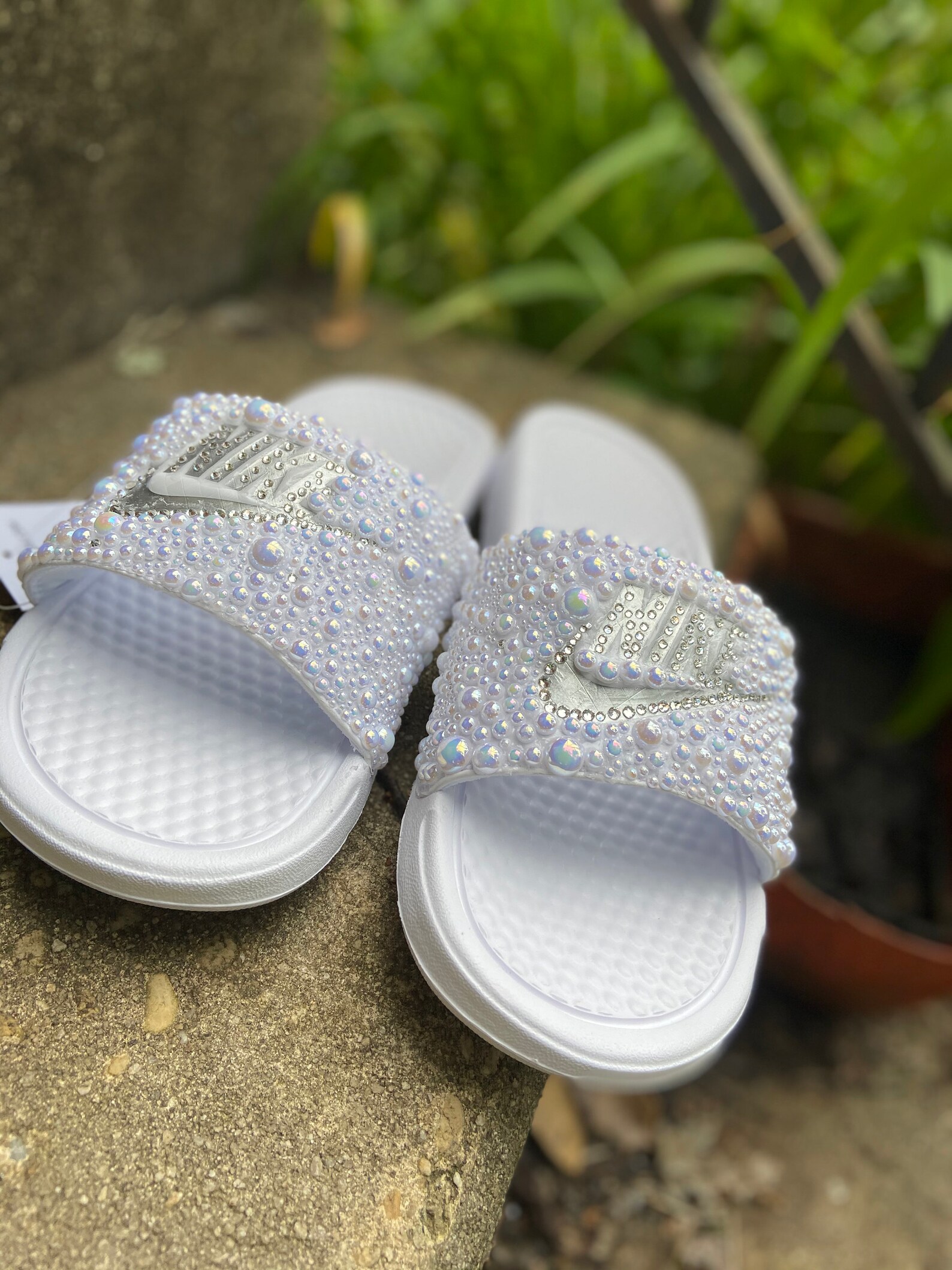 Nike Bling slides Bride wedding bridesmaids free shipping | Etsy