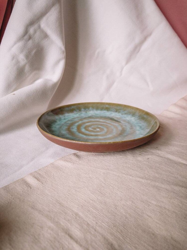 Flat Desert Plate Handmade Ceramics image 2
