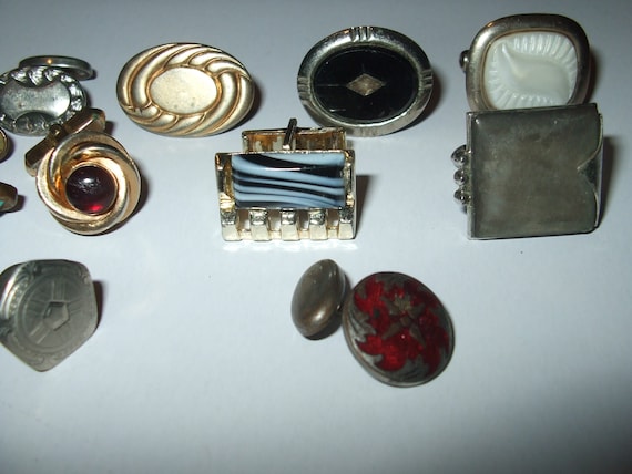 Vintage Lot of 13 Odd Cufflinks, Some Antique, Si… - image 3