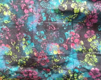 Multicolor Batik Style Fabric, 44 Inches by 78 Inches