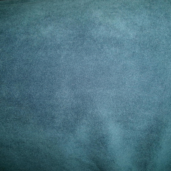 Vintage Deep Peacock Blue Teal Velvet Decorator Fabric, Velveteen for Upholstery or Pillows 55 by 42 inches