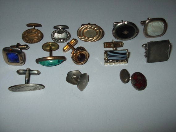 Vintage Lot of 13 Odd Cufflinks, Some Antique, Si… - image 1