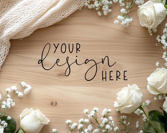 Flat Lay Mockup Background | Wedding Flat Lay | Baby Shower Scene Creator | Styled Stock Photography | Digital Mockup For Your Designs