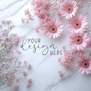 Flat Lay Mockup Background | Marble Wedding Flat Lay | Pretty Digital Background For Smaller Designs | Styled Wedding Product Mock Up