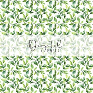 Papel digital com padrão botânico | Papel para scrapbook de folhas para uso comercial | Padrão de vegetação para designs de sublimação e impressão sob demanda