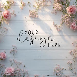 Flat Lay MockUp Background | Styled Stock Photography | Floral Flatlay Background | Digital Scene Creator | Background For Products