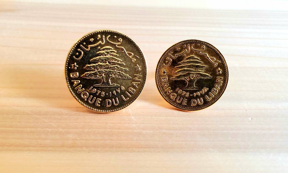 Ring Lebanese Lira Coinslebanese 50 Piastreshandmadegold Etsy