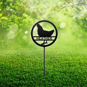 Metal Chicken Memorial Stake | Metal Garden Stake | Chicken Memorial | Rooster Memorial | Chicken Rooster Chicken Coop
