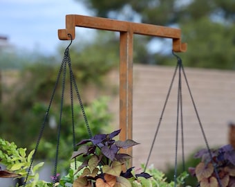Outdoor Steel Shepherd Hook - Double Shepherd Hook - Hanging Plants Shepherds Hooks - Heavy Duty Feeder Pole - Bird Feeder - Plant Hanger