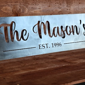Personalized Family Name Sign | Metal Last Name Sign | Personalized Metal Name Sign | Established Last Name Sign | Metal Est Sign | Outdoor