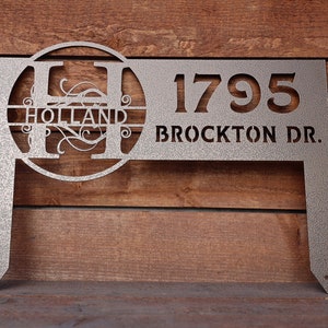 Monogram Address Sign | Custom Address Sign with Stakes | Address Sign for Yard | Address Sign with Stakes