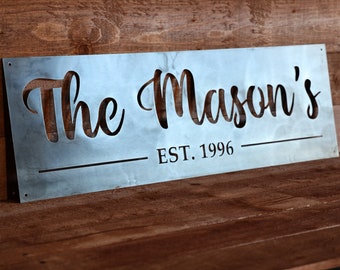 Personalized Family Name Sign | Metal Last Name Sign | Personalized Metal Name Sign | Established Last Name Sign | Metal Est Sign | Outdoor