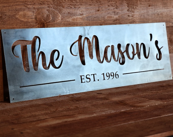 Personalized Family Name Sign | Metal Last Name Sign | Personalized Metal Name Sign | Established Last Name Sign | Metal Est Sign | Outdoor