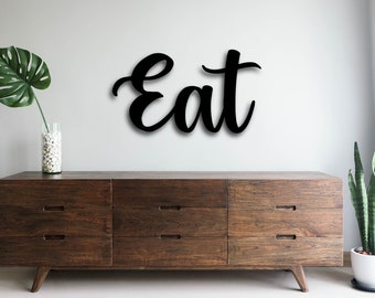 Kitchen Metal Sign | Eat Sign | Cursive Eat Metal Sign | Home Decor | Eat Metal Sign | Kitchen Word Art | Eat