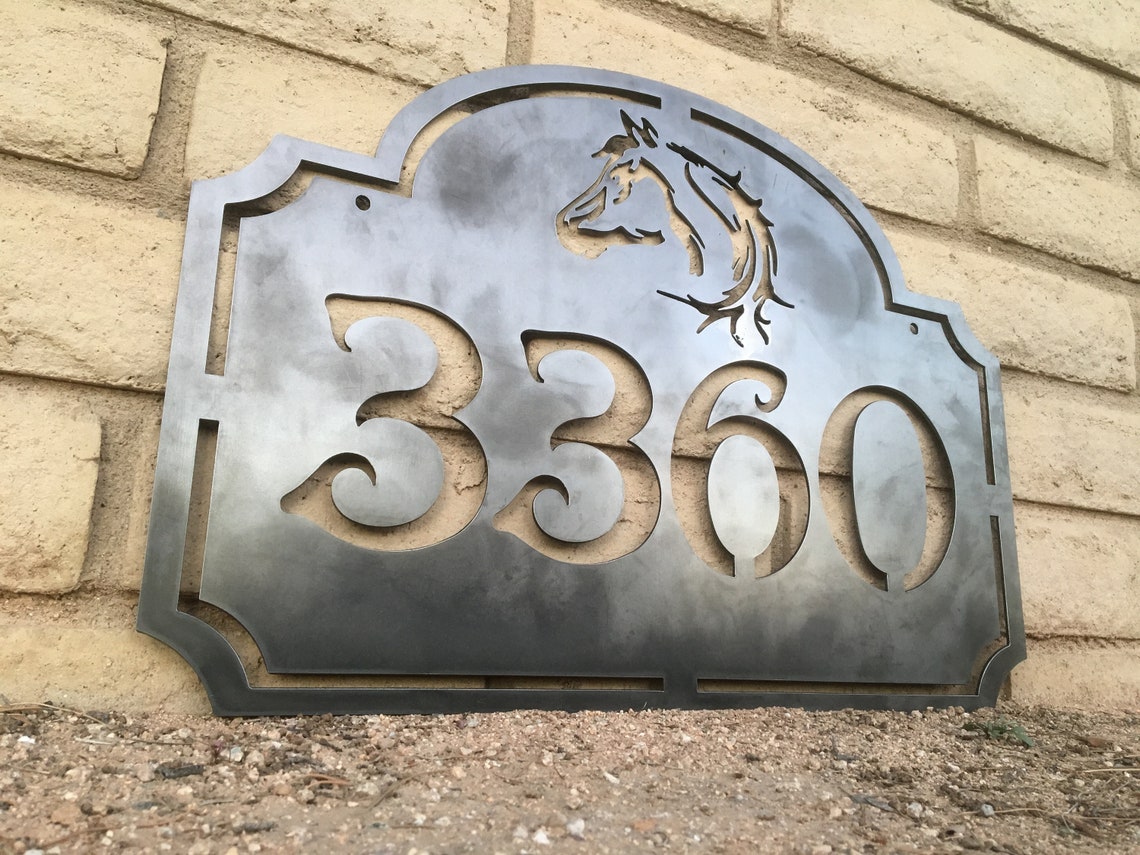 Horse Address Sign Custom Metal Address Sign Etsy