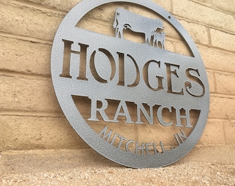 Hanging Farm Sign | Personalized Farm Sign | Custom Metal Farm Sign | Wedding Gift