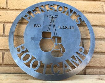 Boxing Gym Sign | Personalized Home Gym Sign | Custom Metal Gym Sign | Home Gym Sign | Cross Fit Sign | Boxing Gym Sign |