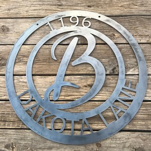 Address Sign | Personalized Home Sign | Custom Metal Address Sign | Home Address Sign | Metal Monogram Sign | Family Name Metal Sign