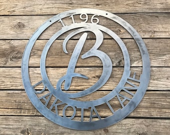 Address Sign | Personalized Home Sign | Custom Metal Address Sign | Home Address Sign | Metal Monogram Sign | Family Name Metal Sign