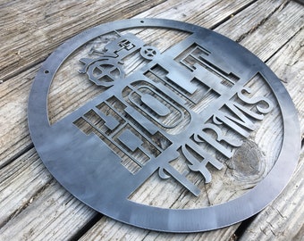 Hanging Farm Sign | Personalized Farm Sign | Custom Metal Farm Sign | Wedding Gift