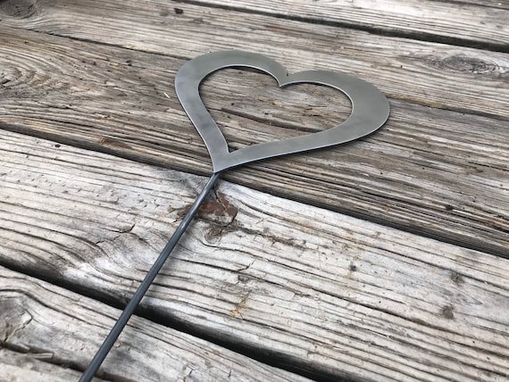Heart Garden Stake | Metal Heart Garden Stake | Steel Garden Stake | Steel Gardening Décor | Heart