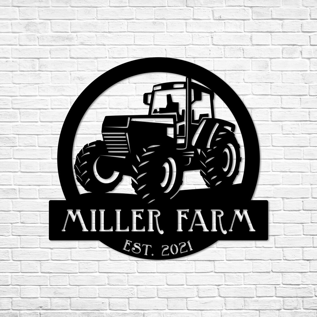 Custom Metal Farm Sign | Metal Tractor Sign | Personalized Tractor Sign ...